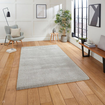 Deluxe Plush Plain Soft Super Heavyweight High-Density Polypropylene Shaggy Silver Rug-Think Rugs-Rug Love - The Most Loved Rug Store